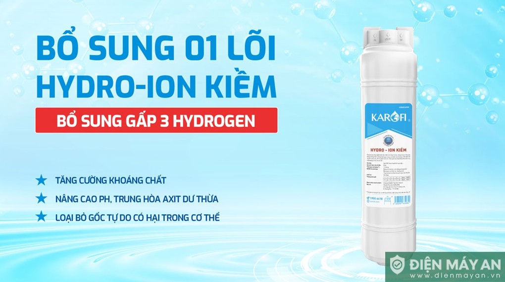 Máy lọc nước RO Hydro-ion kiềm Karofi KAE-S68 12 lõi